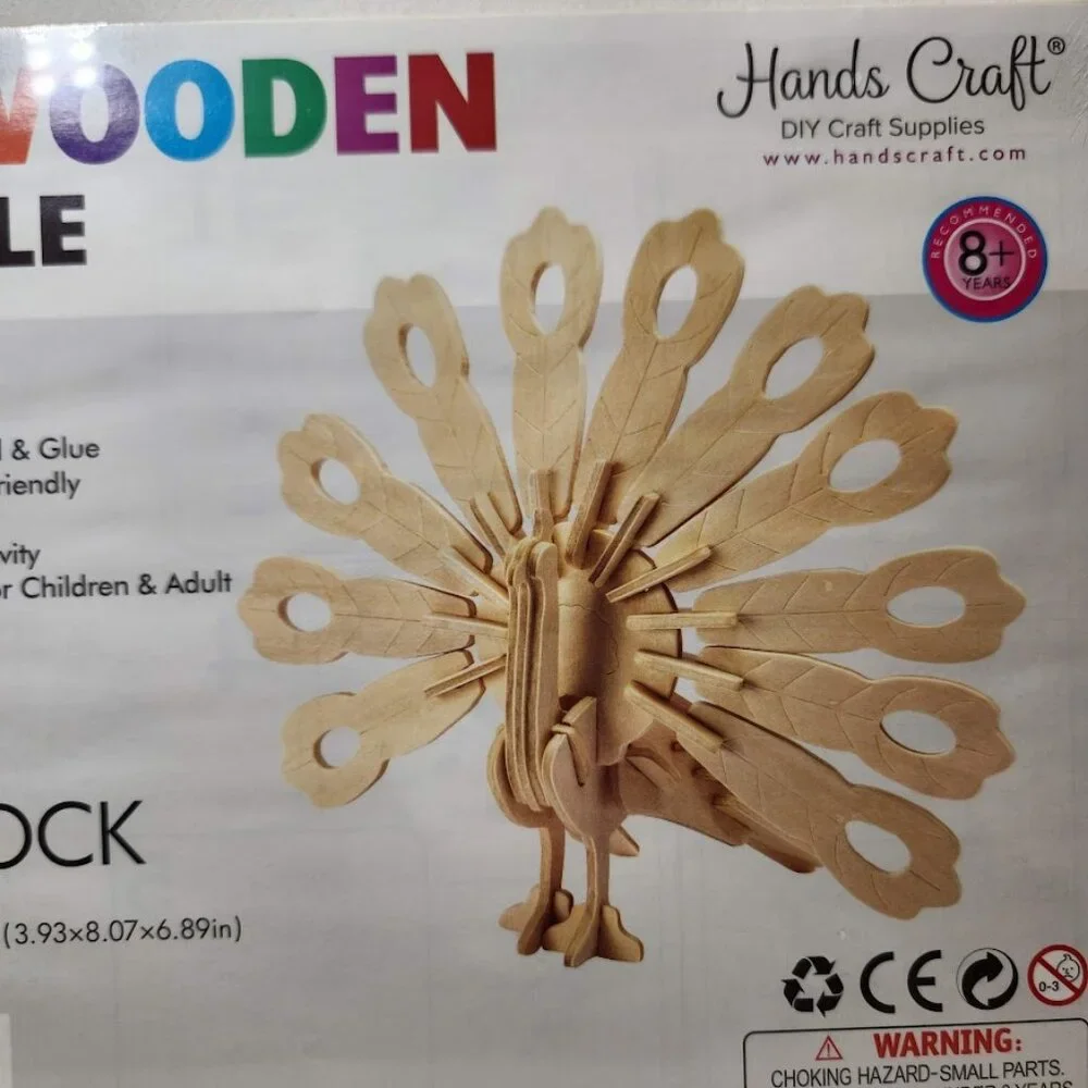 NEW 3D Puzzle Peacock Bird Figure STEM KIT CRAFT Project Science Lab Requires no